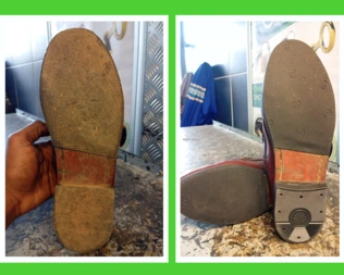 Before and after shoe repair