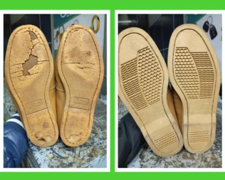 Before and after shoe repair