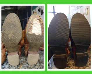 Before and after shoe repair