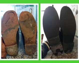 Before and after shoe repair